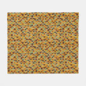 レトロの幾何学的なパターン3 フリースブランケット (正面(横))