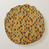 レトロの幾何学的なパターン3 ラウンドクッション (裏面)