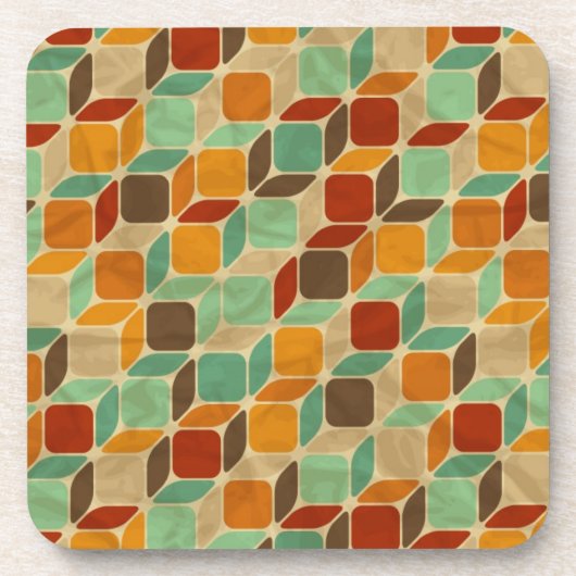 レトロの幾何学的なパターン4 コースター (正面)