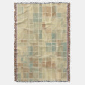 レトロの幾何学的なパターン4 スローブランケット (正面縦)