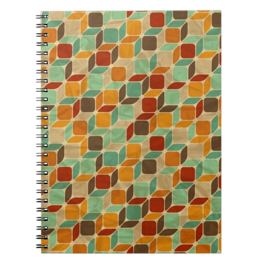 レトロの幾何学的なパターン4 ノートブック (正面)