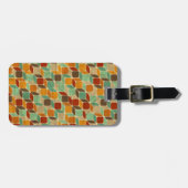レトロの幾何学的なパターン4 ラゲッジタグ (正面横)