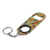 レトロの幾何学的なパターン4 2 キーホルダー栓抜き (正面アングル)