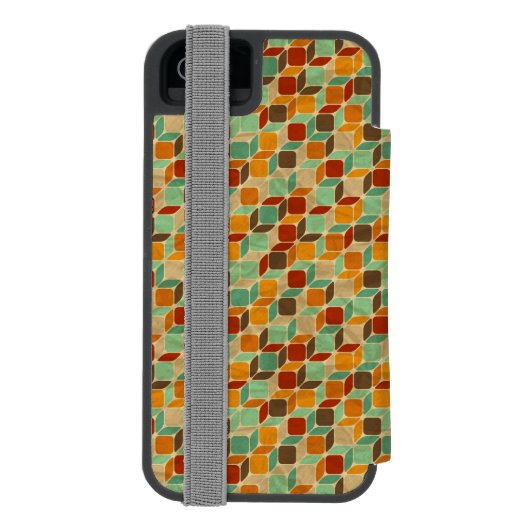 レトロの幾何学的なパターン4 INCIPIO iPhoneウォレットケース (フォリオ裏面)