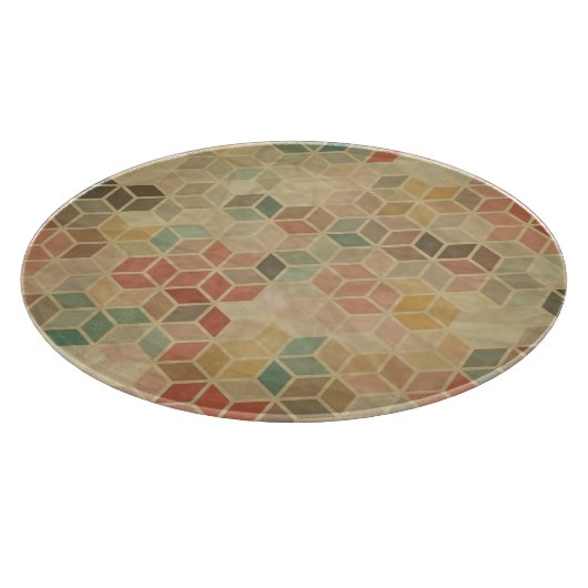 レトロの幾何学的なパターン5 カッティングボード (角)