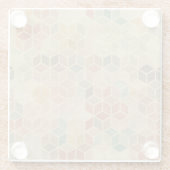 レトロの幾何学的なパターン5 ガラスコースター (裏面)