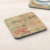 レトロの幾何学的なパターン5 コースター (左側)