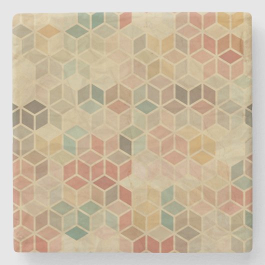 レトロの幾何学的なパターン5 ストーンコースター (正面)