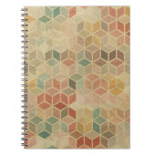 レトロの幾何学的なパターン5 ノートブック (正面)