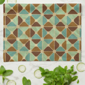 レトロの幾何学的なパターン キッチンタオル (折り畳み)