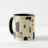 レトロの幾何学的なパーソナライズされたマグカップユニーク-ヴィンテージ マグカップ (正面左)