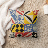 レトロの幾何学的な形状：アズレヨスのタイル。 クッション (ブランケット)