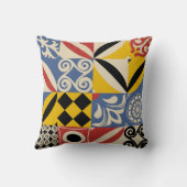 レトロの幾何学的な形状：アズレヨスのタイル。 クッション (裏面)