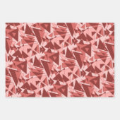 レトロの幾何学的な形状（ピンク、サンゴ、赤） ラッピングペーパーシート (正面2)