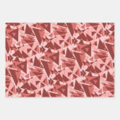 レトロの幾何学的な形状（ピンク、サンゴ、赤） ラッピングペーパーシート (正面)