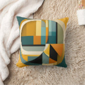 レトロの幾何学的抽象化の円と長方形 クッション (ブランケット)