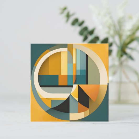 レトロの幾何学的抽象化の円と長方形 シーズンカード (スタンド正面)