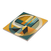 レトロの幾何学的抽象化の円と長方形 タイル (側面)