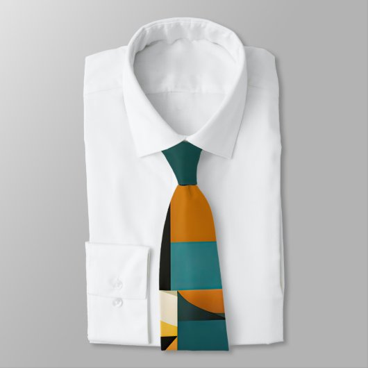 レトロの幾何学的抽象化の円と長方形 ネクタイ (タイ)