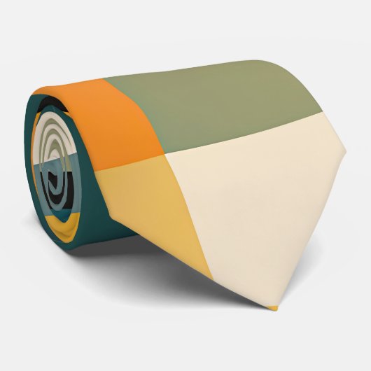 レトロの幾何学的抽象化の円と長方形 ネクタイ (ロール)