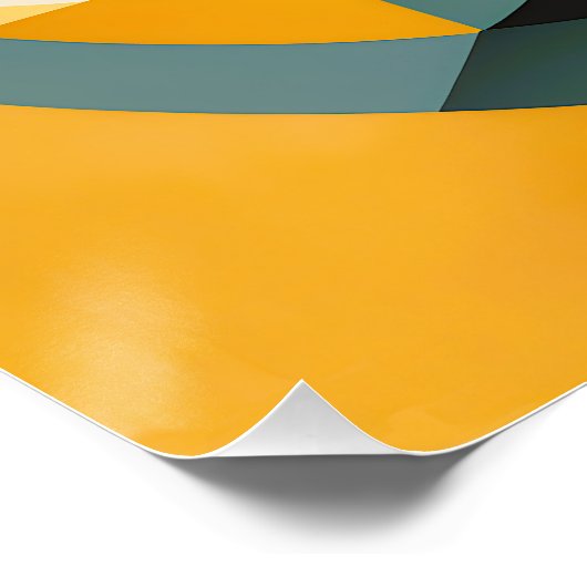 レトロの幾何学的抽象化の円と長方形 ポスター (コーナー)