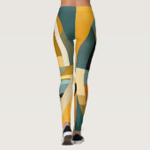 レトロの幾何学的抽象化の円と長方形 レギンス (裏面)