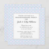 レトロの引っ越し祝いパーティーの招待状-青 招待状 (正面/裏面)