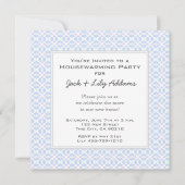 レトロの引っ越し祝いパーティーの招待状-青 招待状 (正面)