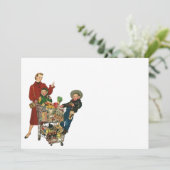 レトロの忙しい食料雑貨ショッピングのクーポンのパーティーのブランク5x7 招待状 (スタンド正面)