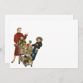 レトロの忙しい食料雑貨ショッピングのクーポンのパーティーのブランク5x7 招待状 (正面/裏面)