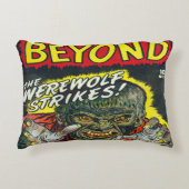 レトロの恐怖Wolfmanの漫画本のヴィンテージ アクセントクッション (正面)