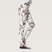 レトロの恐竜のプリント レギンス (右)