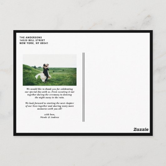 レトロの愛感謝していと写真結婚の感謝 ポストカード (裏面)