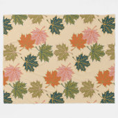 レトロの感謝祭の秋の紅葉 フリースブランケット (正面(横))