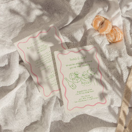 レトロの手ファンキーでモダンすべて引結婚いた 招待状