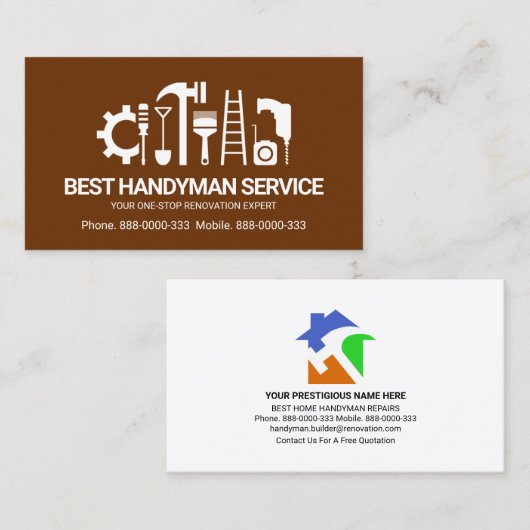 レトロの手作りツールをモチーフに、奇妙な仕事 名刺 (正面/裏面)