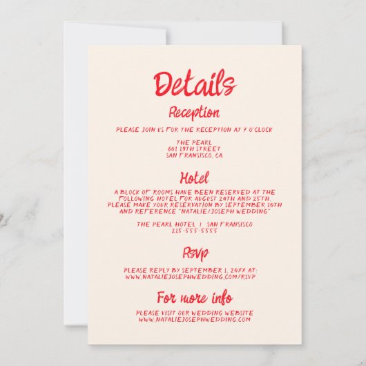 レトロの手描き予測できなのケーキを全部に詰め結婚込む 招待状 (裏面)