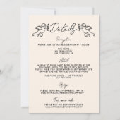 レトロの手書で引いたキューピッ結婚ド 招待状 (裏面)