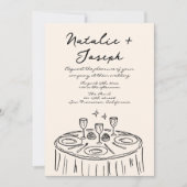 レトロの手書予測できなが自分の手に入結婚る 招待状 (正面)