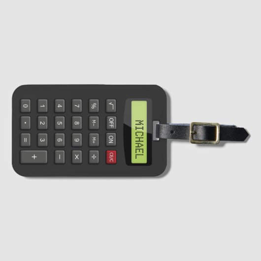 レトロの技術のおもしろいな計算機の一見の名前をカスタムする ラゲッジタグ (正面横)