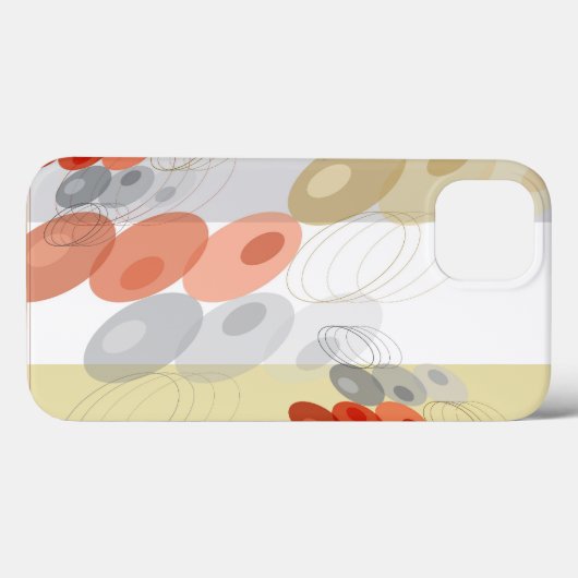 レトロの抽象的で赤い及び灰色のモダンな泡パターン箱 Case-Mate iPhoneケース (裏面 (横))