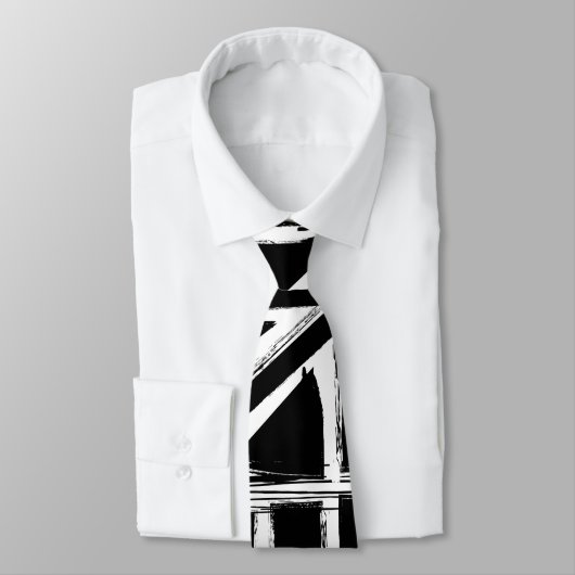 レトロの抽象的で黒い英国国旗のデザイン ネクタイ (タイ)