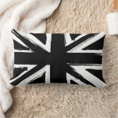 レトロの抽象的で黒い英国国旗のデザイン ランバークッション (ブランケット)