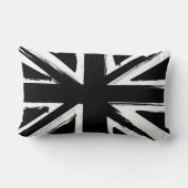 レトロの抽象的で黒い英国国旗のデザイン ランバークッション (裏面)