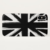 レトロの抽象的で黒い英国国旗のデザイン Case-Mate iPhoneケース (裏面(横))