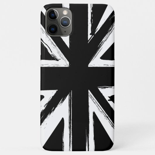 レトロの抽象的で黒い英国国旗の設計 Case-Mate iPhoneケース (裏面)