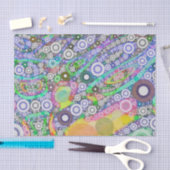 レトロの抽象的な円パターン 薄葉紙 (クラフト)