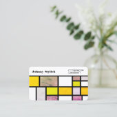 レトロの抽象美術の幾何学的なテンプレートカバー 名刺 (スタンド正面)