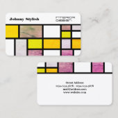 レトロの抽象美術の幾何学的なテンプレートカバー 名刺 (正面/裏面)