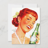 レトロの招待状のカナダ日のパーティーの乾燥した炭酸水GAL 招待状 (正面)